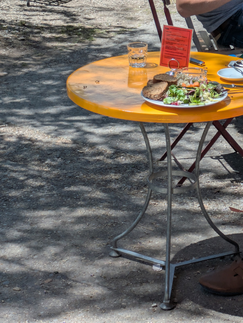 table with salad